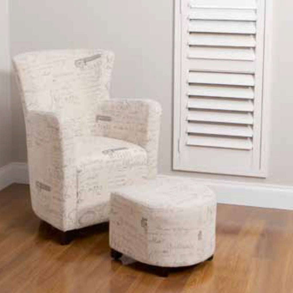 Script Chair + Ottoman