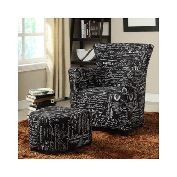 Script Chair + Ottoman