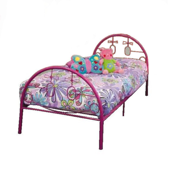 Dora Single Metal Bed : Pink